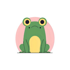 Charming Green Frog Illustration: Simple Amphibian Design