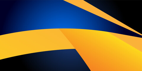 Elegant Blue and Gold Curved Abstract Background