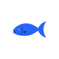 Vibrant Blue Fish Illustration: Perfect for Aquatic Designs