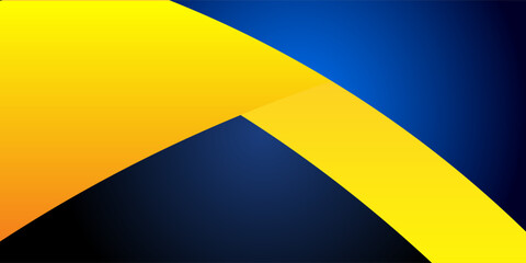 Modern abstract background with smooth blue and gold curved shapes, perfect for luxury, business