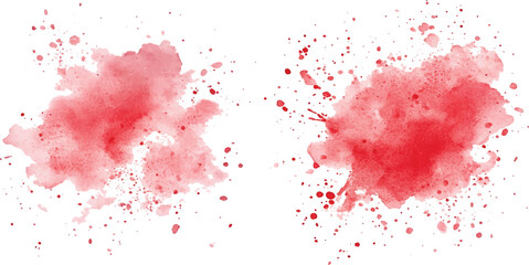 Red watercolor splash collection isolated on white background. Set of watercolor circles brash colorful watercolor on white background.
