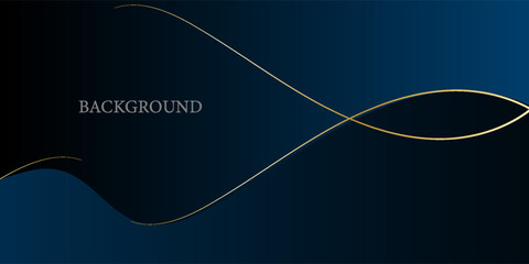 Elegant Blue Gradient Background with Gold Line