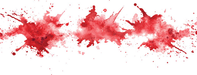 Red watercolor brush strokes isolated on a white background. watercolor vector splashes, Set of watercolor circles red. 