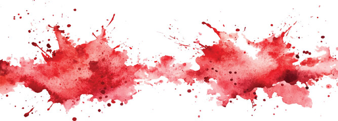 Red watercolor brush strokes isolated on a white background. watercolor vector splashes, Set of watercolor circles red. 