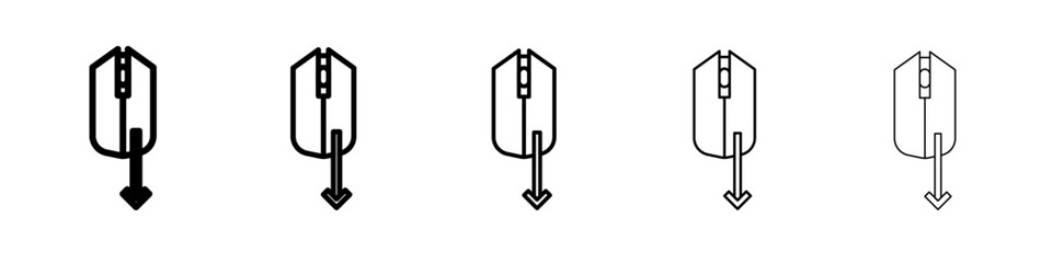 scroll down icon Flat design on isolated background