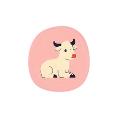 Cute Calf Illustration: Pink Background, Perfect for Design Projects