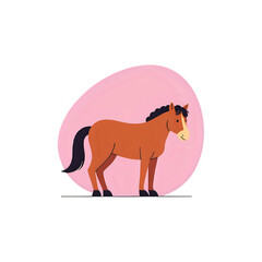 Fototapeta premium Brown Horse Illustration: Simple Equestrian Clipart for Design Projects