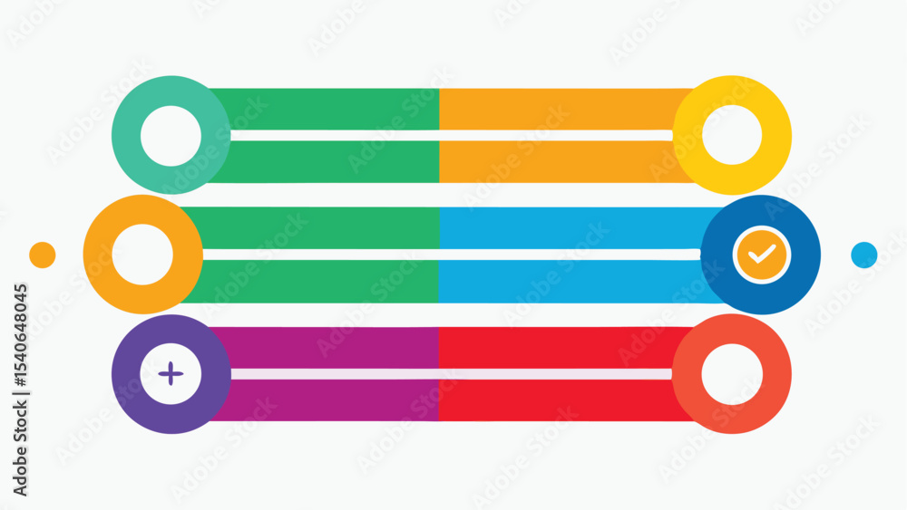 Poster colorful horizontal progress bars infographic with transparent background for various design project