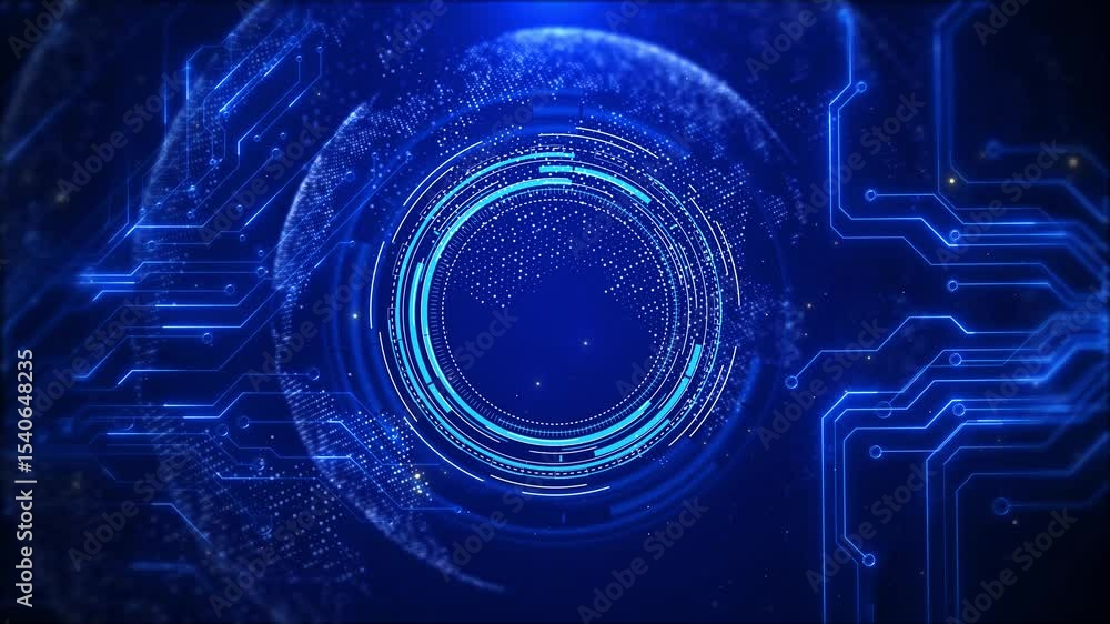 Poster digital high-tech hologram technology abstract futuristic tech design glowing innovation digital cir