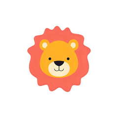 Cute Lion Face Illustration: Perfect for Kids' Projects