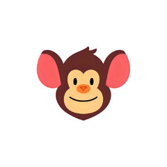 Smiling Monkey Face: Cartoon Illustration for Design Projects
