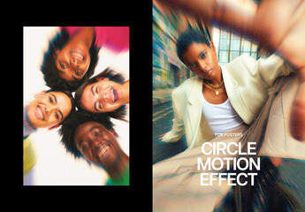 Circle Motion Poster Photo Effect Mockup