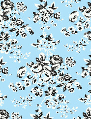 Botanical flowers, daisies, green leaves, blush pink background. Floral illustration. Vector seamless pattern. Botanical design. Nature garden elements. Summer plants