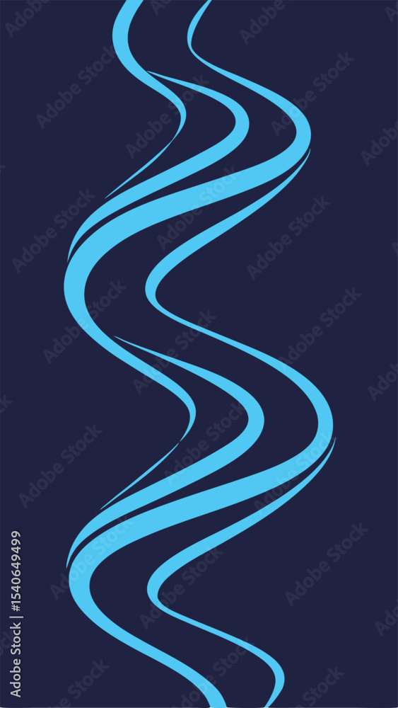 Poster dynamic blue swirling liquid texture with soft ribs representing movement and fluidity