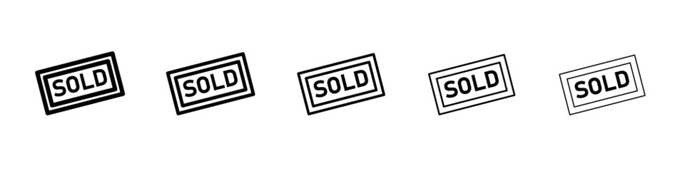 Sold icon Flat design on isolated background