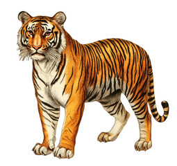 Obraz premium Majestic Bengal Tiger Illustration