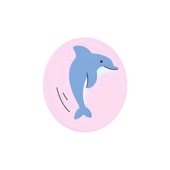 Playful Dolphin Illustration: A Cute Marine Animal Design