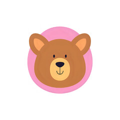 Cute Brown Bear Face Illustration: Perfect for Kids' Designs and Projects