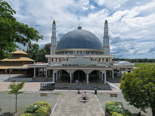 Blue Dome Mosque Labui Pidie and Traditional Mosque in Rural Aceh, Indonesia