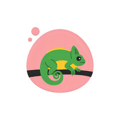 Vibrant Chameleon Illustration: A Unique Reptile Design