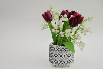 red tulips in a vase