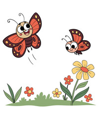 Cute Butterfly Cartoon Character