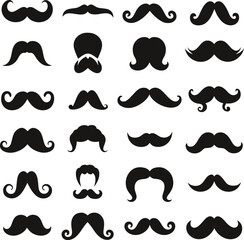 Masculine Mustache Silhouette Collection