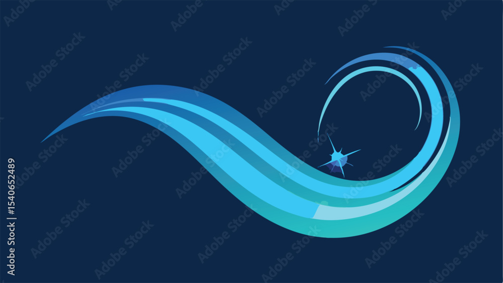 Poster elegant wave mesh with a glowing blue energy arc vector design with transparency