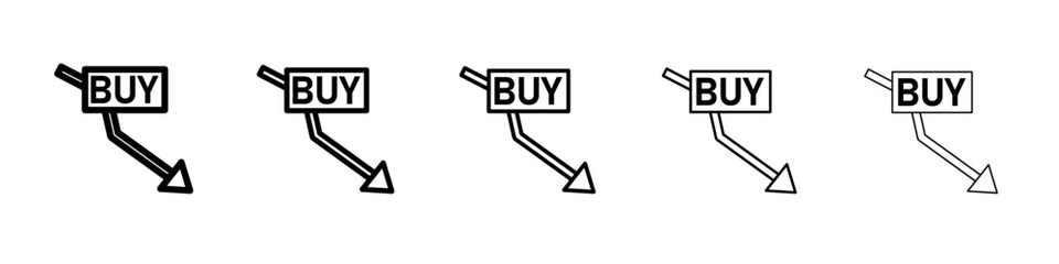 Stock buy icon Flat design on isolated background