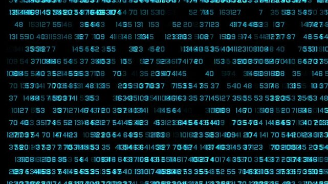 Digital number codes on screen