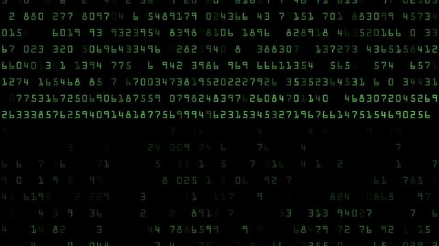 Digital number codes on screen - Technology background