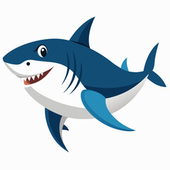 Fototapeta premium shark cartoon isolated on white