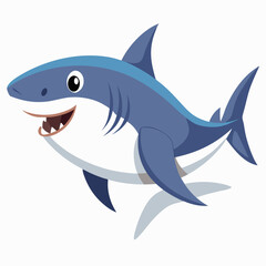 shark cartoon isolated on white