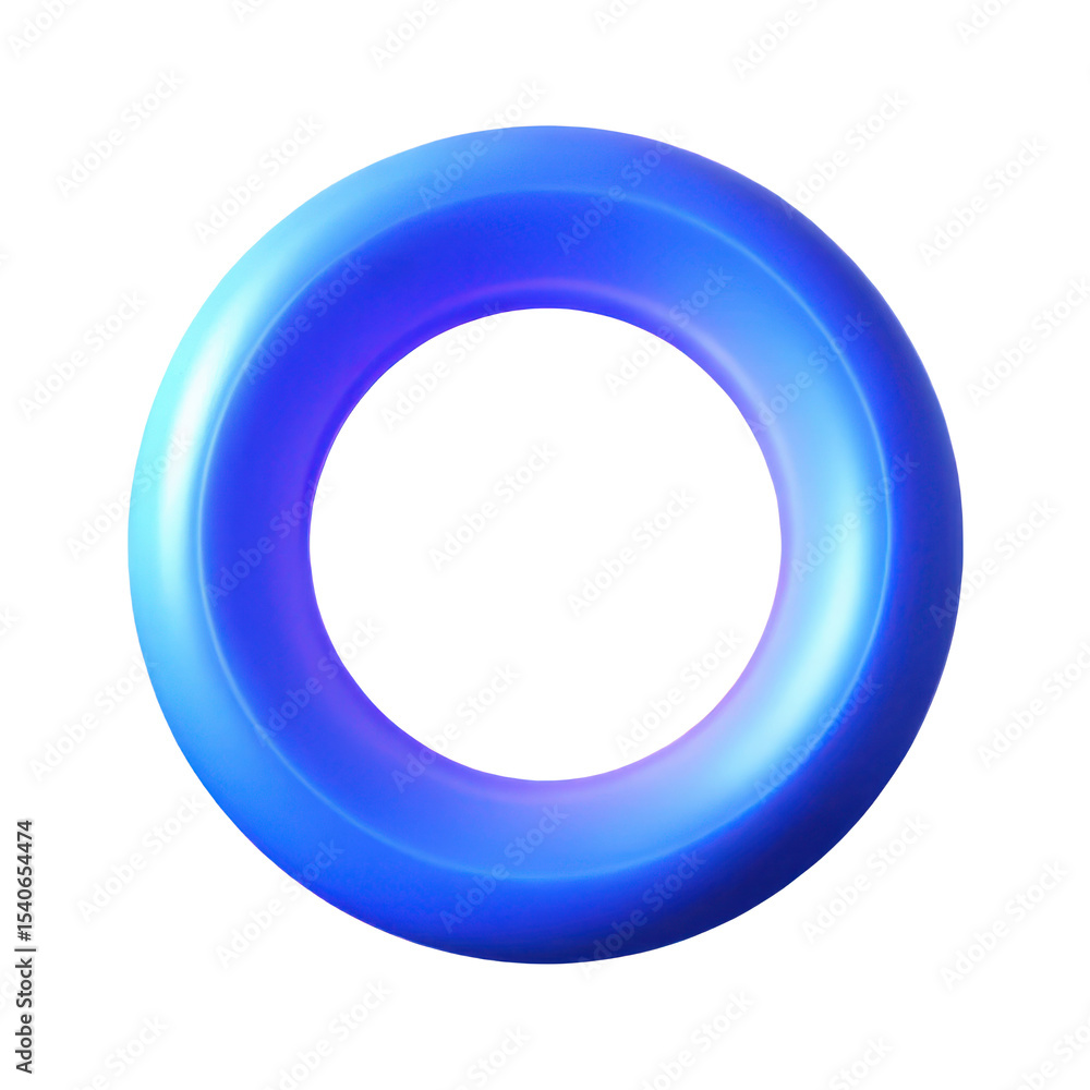 Poster blue ring graphic design render torus shape gradient illustration abstract design element isolated 3