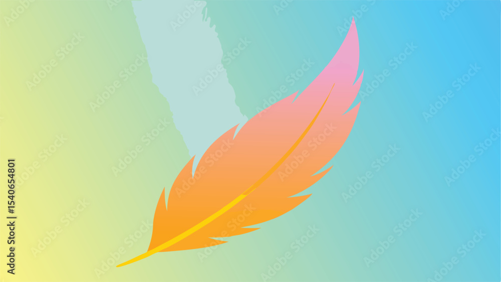 Poster gradient feather illustration against colorful background with transparency perfect for designs