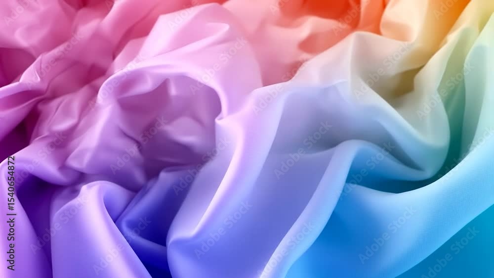 Poster abstract multicolored fabric with fluid waves of rainbow colors texture seamlessly flowing across th