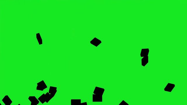 Destruction abstract brick wall on green screen animation. breaking concrete wall.