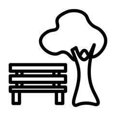 Local Park Vector Line Icon Design