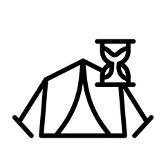Temporary Shelter Vector Line Icon Design
