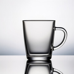 Realistic image of empty cup a glass with side view 3