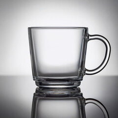 Realistic image of empty cup a glass with side view 2