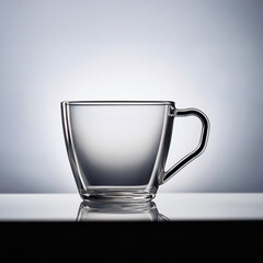 Realistic image of empty cup a glass with side view 1