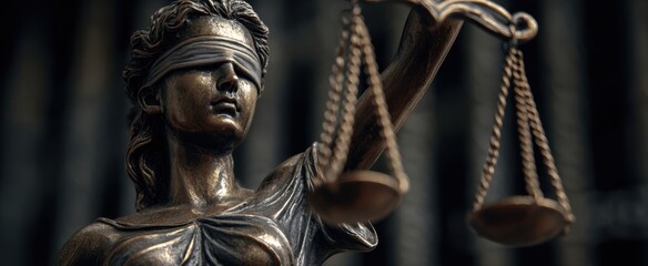 Obraz premium The Justice Statue Symbolizing Fairness and Equality in Law