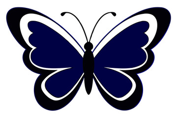 Minimalist Butterfly Silhouette with Smooth Wing Shapes