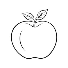 line art apple on a white background
