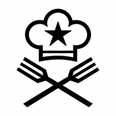 Chef Star Logo Vector Design.