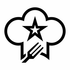 Chef Star Logo Vector Design.