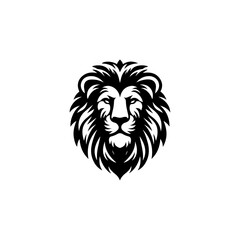 Obraz premium A detailed black and white illustration of a majestic lion's head.