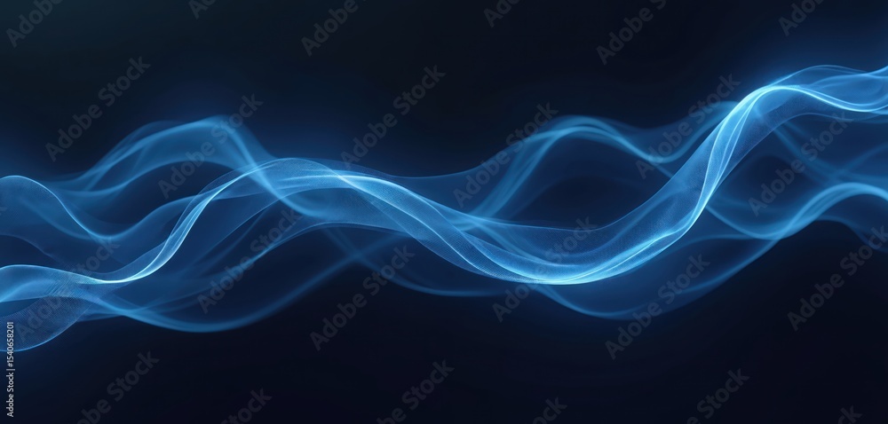 Poster abstract background design blue wave lines. elegant flowing curves create modern artistic visuals. i