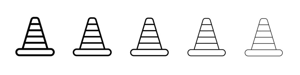 traffic cone icon Flat design on isolated background